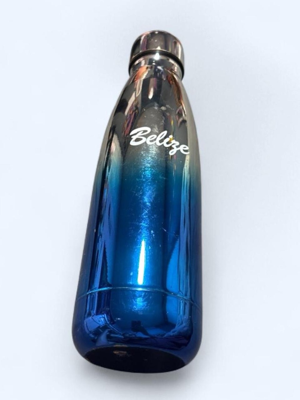 Blue gradient water bottle from Belize